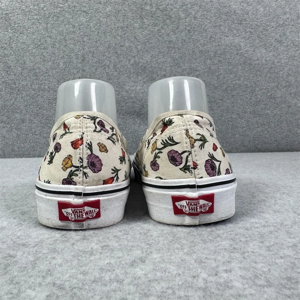 Vans Authentic Womens Size 10 Sneakers Poppy Floral Cream Lace-Up Low Top